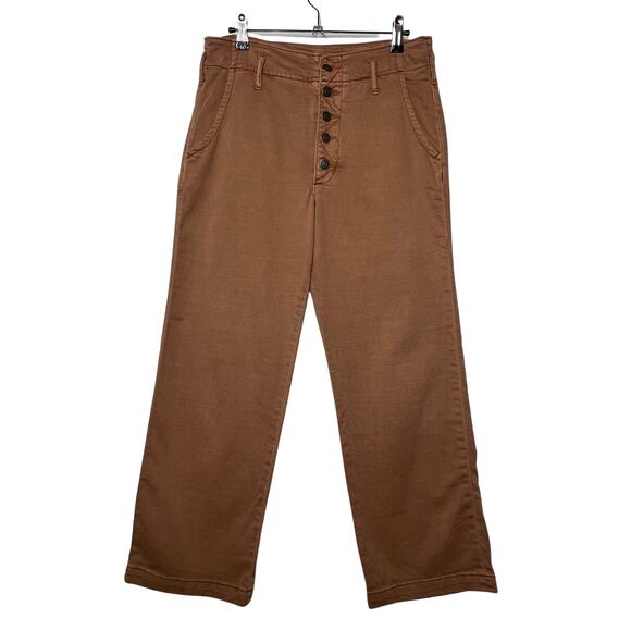 Urban Outfitters Pilcro Button Fly Wide Straight Leg Pants Light Burnt Orange - Picture 1 of 10
